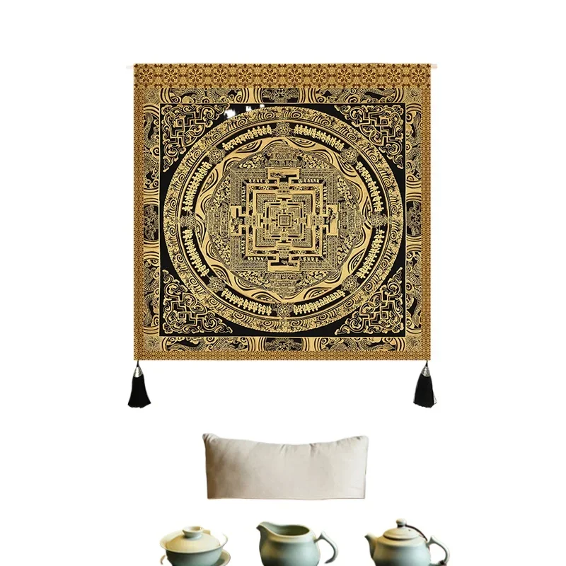 city central hall living room background wall fabric hanging painting entrance corridor mural