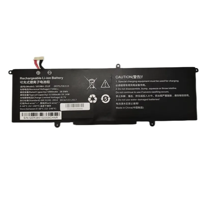 38Wh 7.6V Laptop Battery Suitable for Chuwi 5059B4-2S1P Notebook Battery 5000mAh 10 Hole 8-wire
