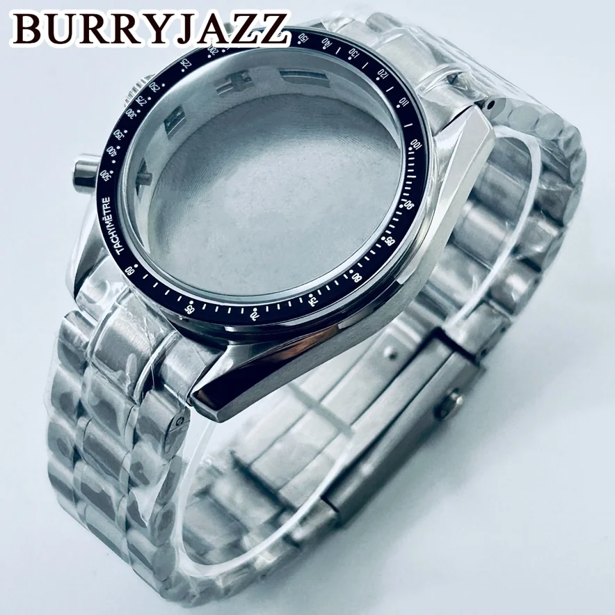 40mm Men's Silver Sterile Watch Case Acrylic Bubble Mirror Fit  VK63 VK63A Quartz Movement For Watchmaking