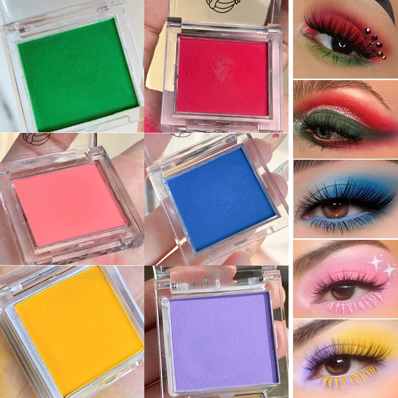 Mattgrünes, einfarbiges, weihnachtlich aufhellendes Lidschatten-Tablett für langanhaltendes, zartes Make-up, wie Rouge, für alle Hauttöne