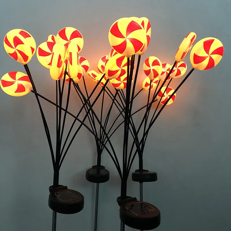 1/2pcs Solar-Powered LED Candy Lights Garden Decor Lamp Waterproof Outdoor Lawn Lighting 1042