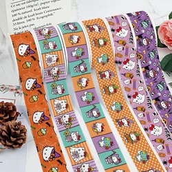 Hello Kitty Printed Sanrio Halloween Grosgrain Satin Ribbon For Hair Bows Headwear Cartoon Ribbons 10 Yards