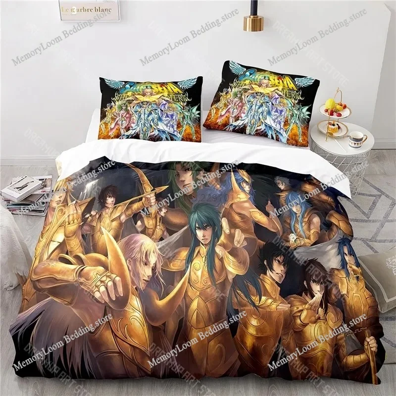 

3D Saint Seiya Pattern Duvet Cover Set with Pillowcase New Bedding Set Single Double Twin Full Queen King Size for Bedroom Decor