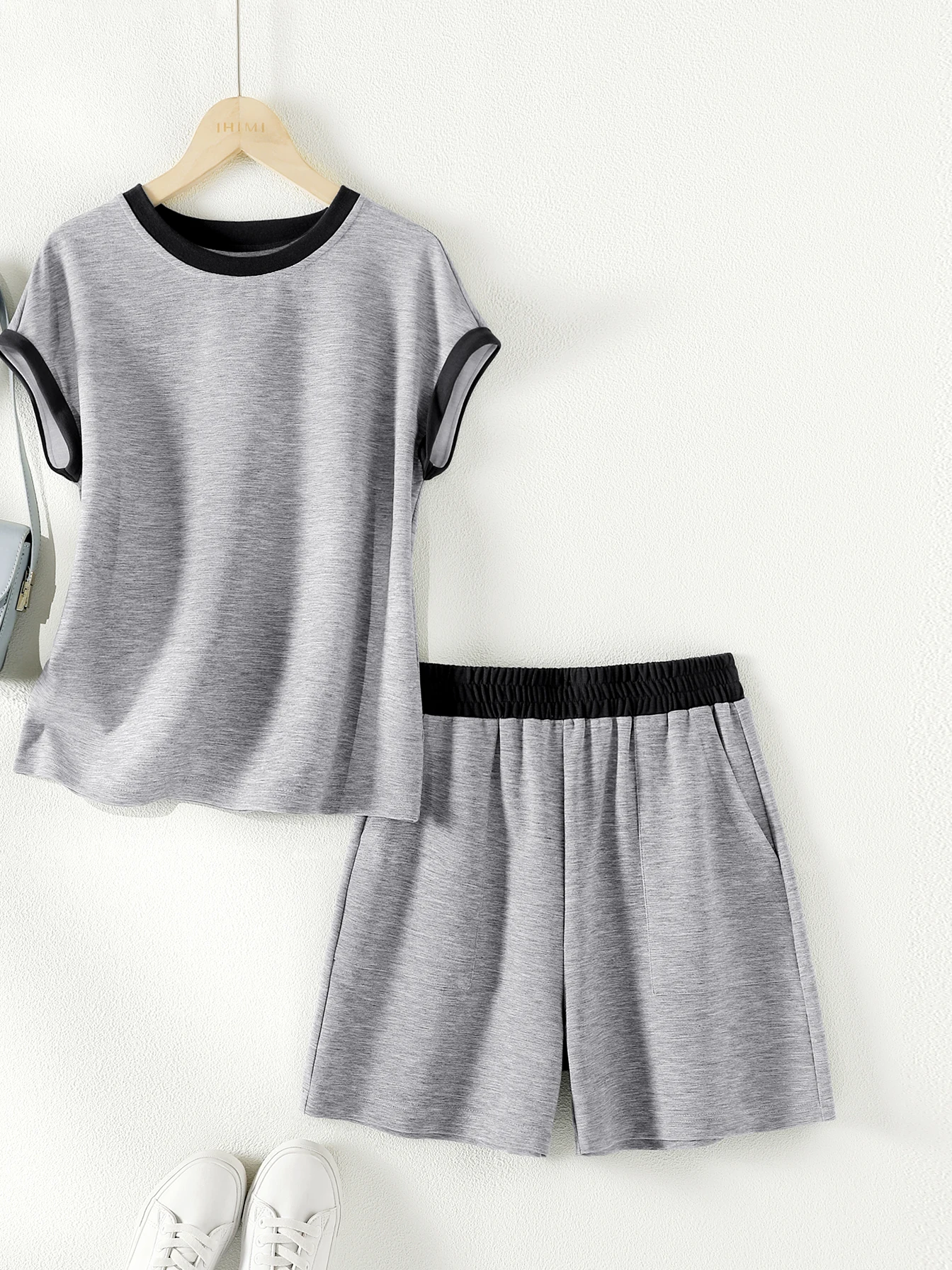 2024 Summer New Women's Suit Lazy People Must Have Fashionable Clash of Colours Suit Casual Sports Suit