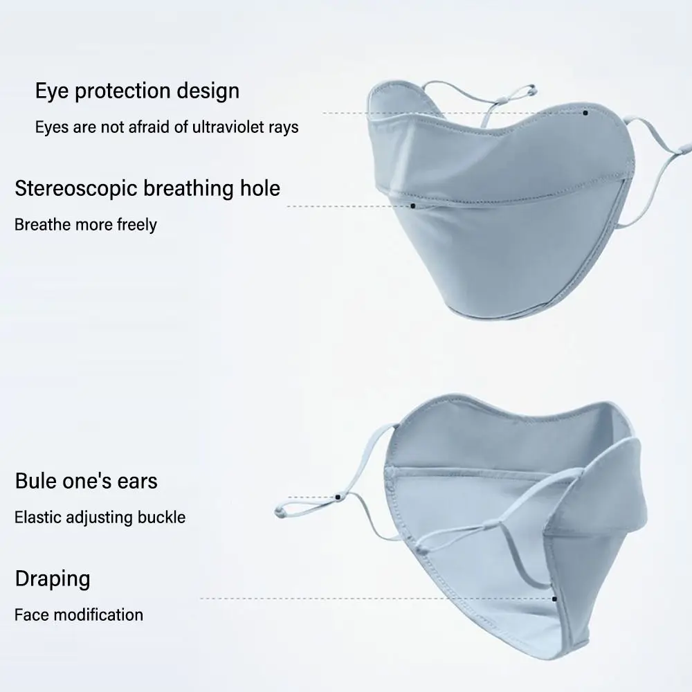 Creative Gradient Color Ultraviolet-proof Face Mask Ice Silk Multicolor Sunscreen Mask Thin Adjustable Sports Mask