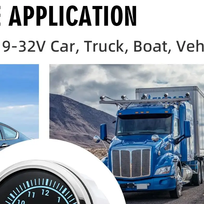 IP67 Водонепроницаемый 7-цветный 52 мм Автомобильный 12-часовой датчик 12 В 24 В Цифровой счетчик часов для автомобиля, морской лодки, автомобиля, авто