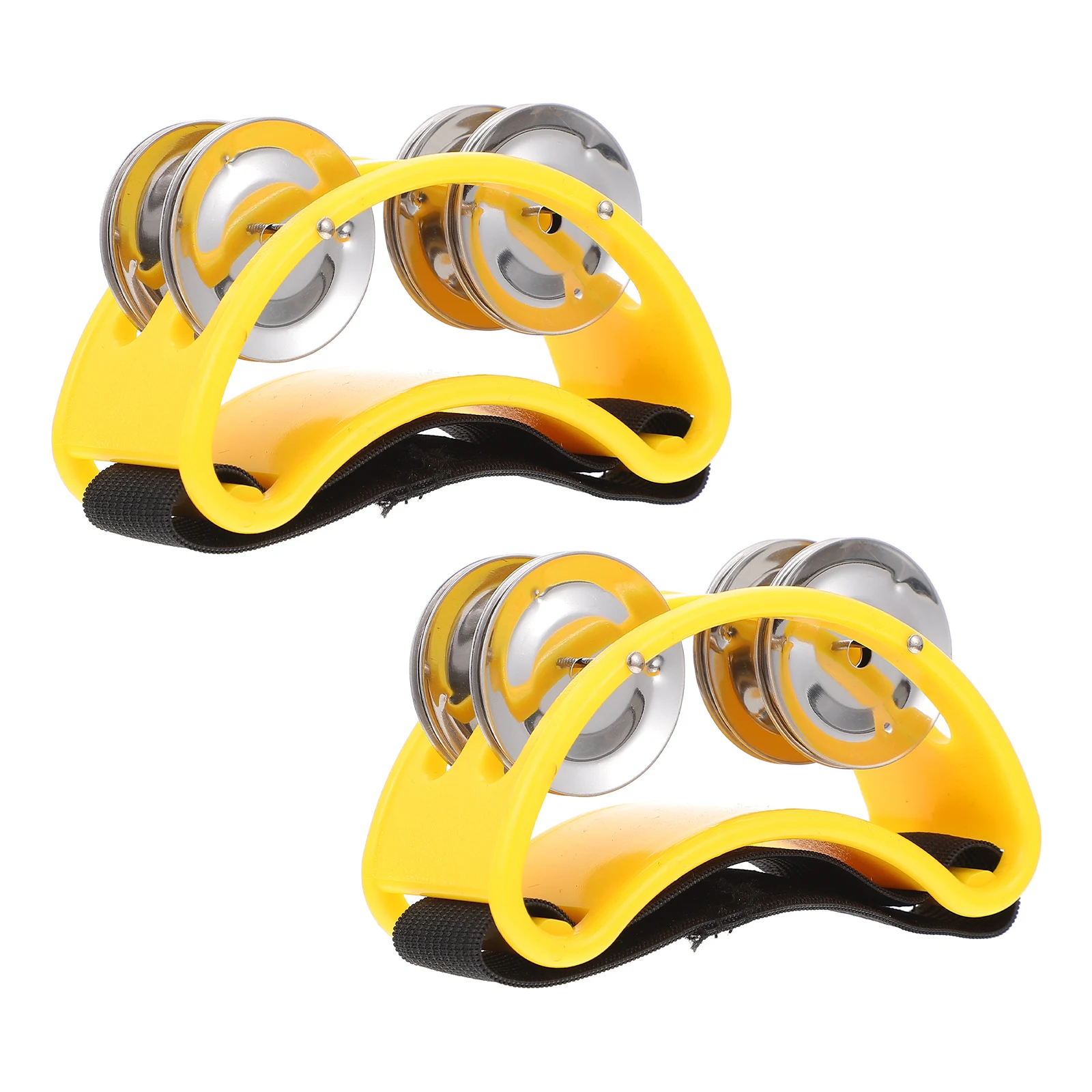 

2pcs Foot Tambourine For Kids Handheld Shakers Music Enlightenment Rhythm Percussion Instruments Stainless Steel Jingles Cheer