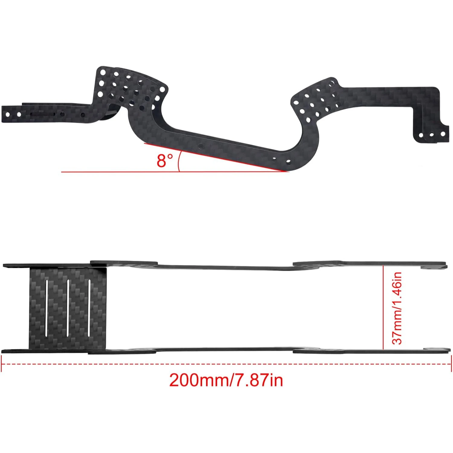 OGRC Carbon Fiber Chassis Kit LCG Frame Girder Body Shell Kit Replace for TRX4M 1/18 RC Crawler Car Upgrade Parts