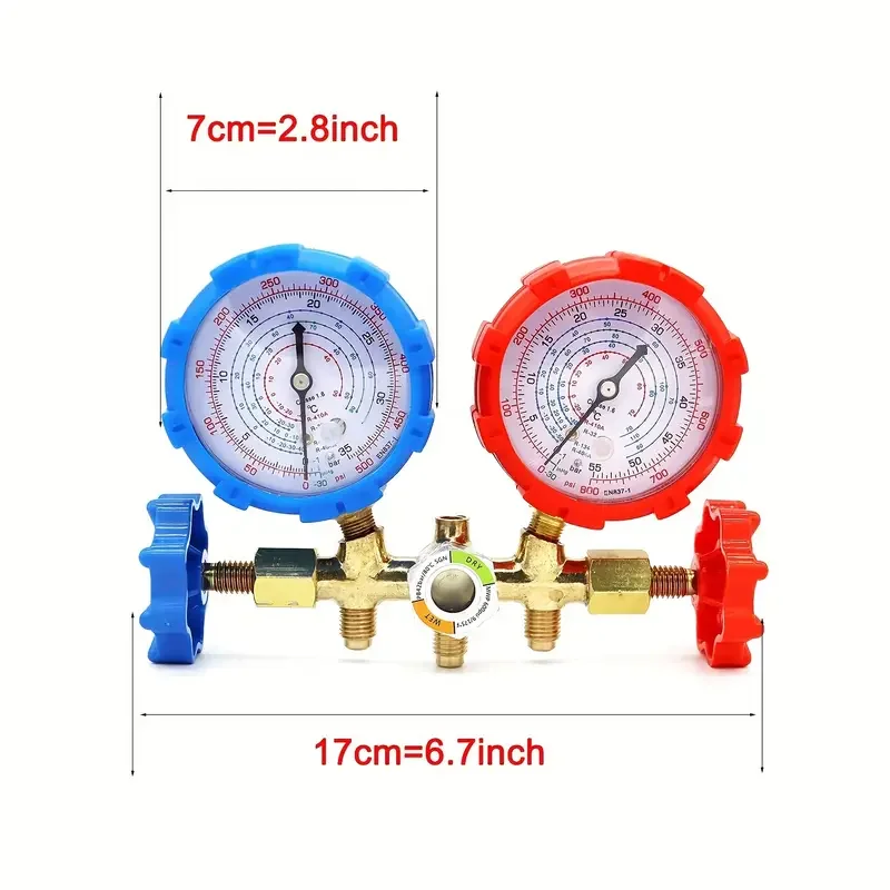 R32 R410a 3-drożny zestaw manometrów diagnostycznych AC do ładowania freon Pasuje do R410a R404A R134a Narzędzia do manometrów kolektora chłodniczego