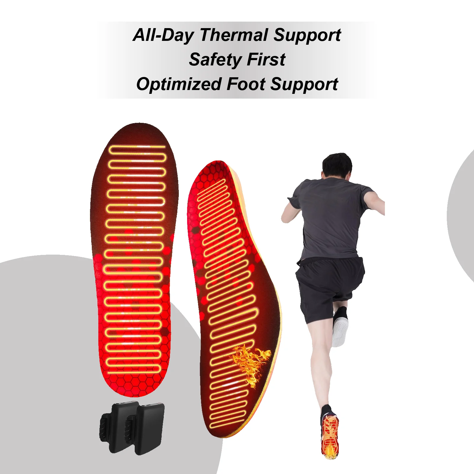 

Heated Insoles Adjustable 5000Mah Warmer Long Time Powered Foot Warmers for Camping Skiing Motorcycling Traveling Biking Fishing