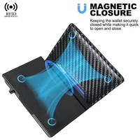 Anti-theft Credit Card Holder Men Wallets Rfid Blocking Aluminum Leather Pop Up Minimalist Wallet Cardholder Wallets for Men 5
