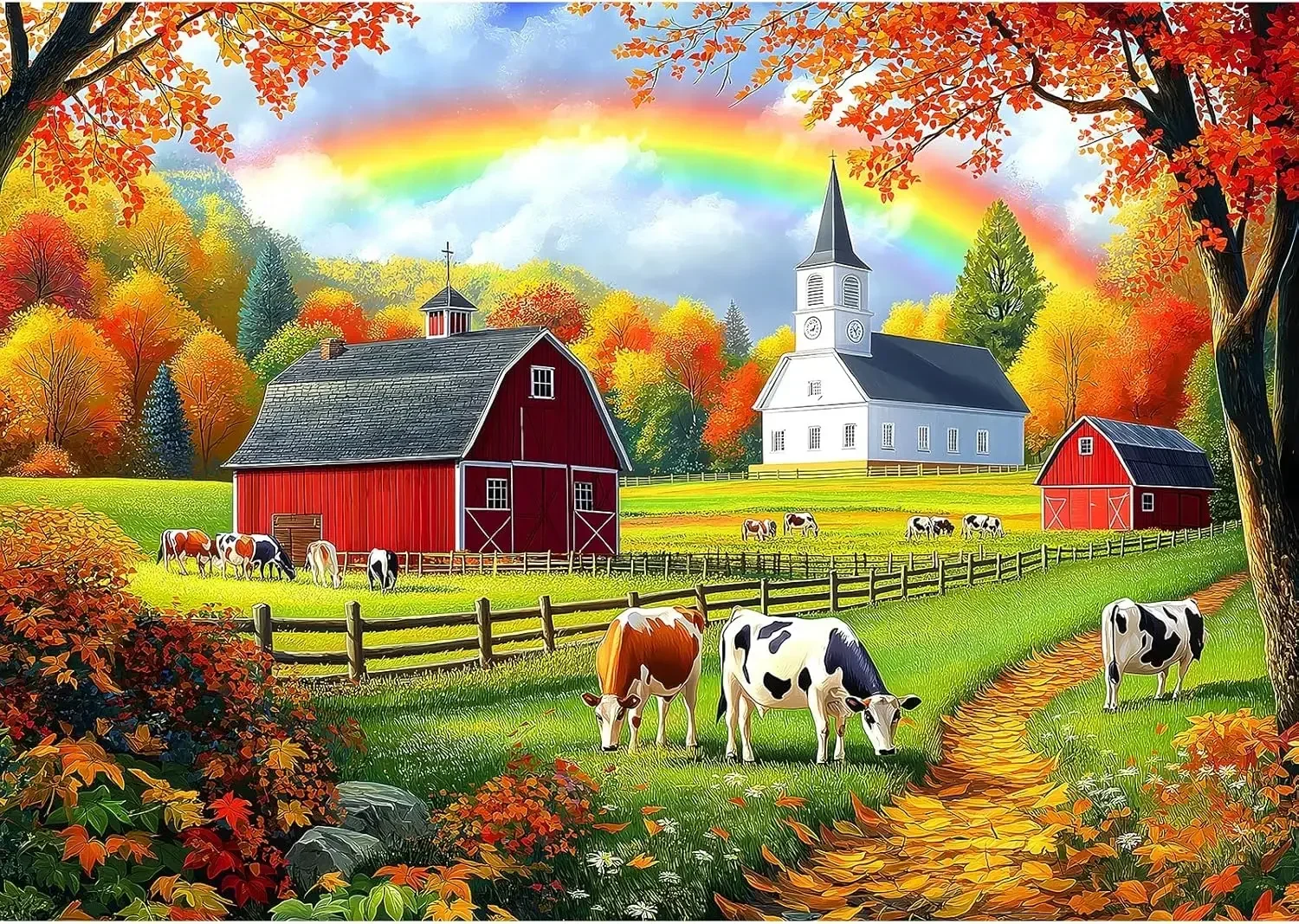 

120/300/500/520/1000/1314 шт. деревянная головоломка Rainbow Farm премиум-качества, семейный подарок для всех возрастов и уровней навыков
