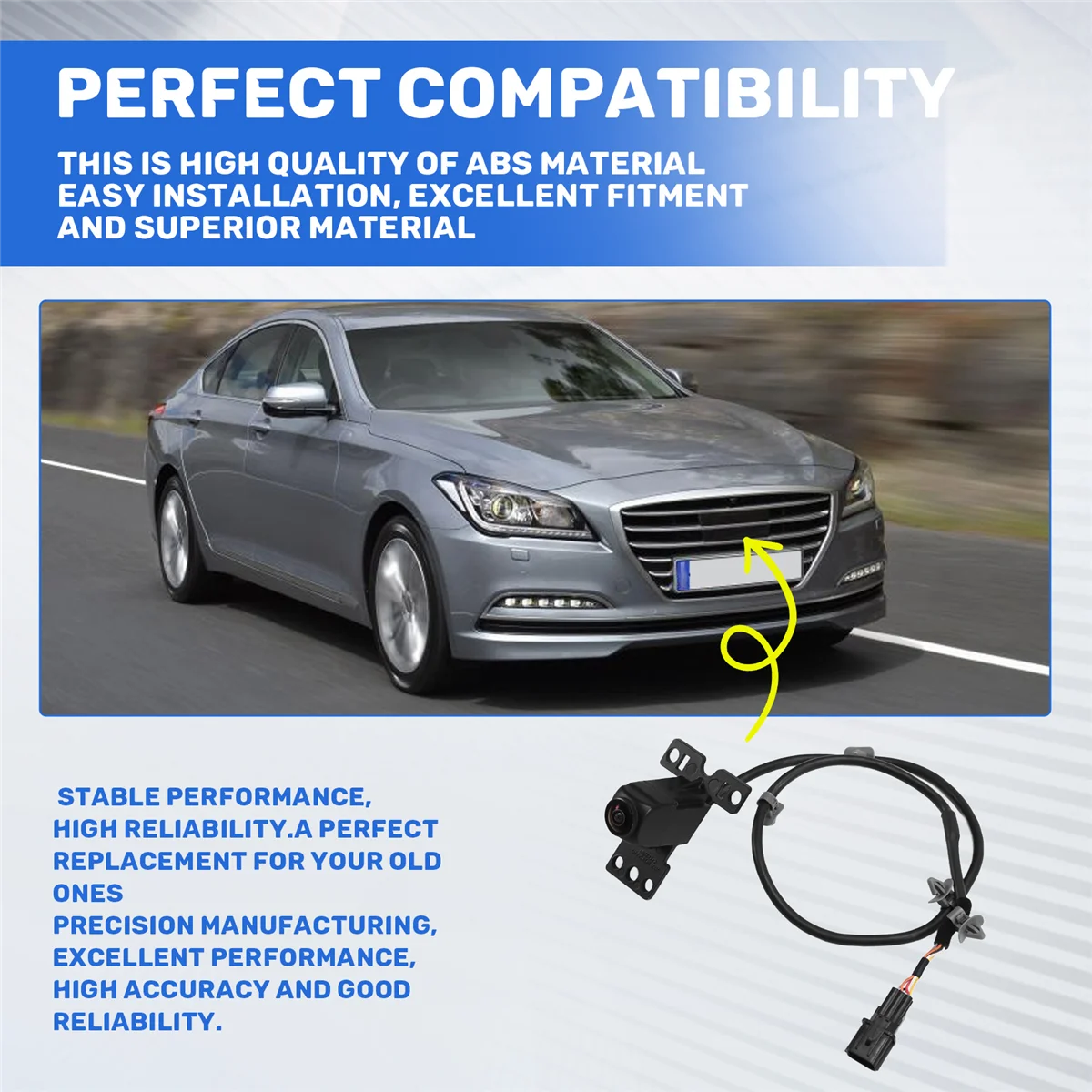 #704I 95780B1000 Car Front View Camera for Hyundai Genesis 2014-2015 (Black)