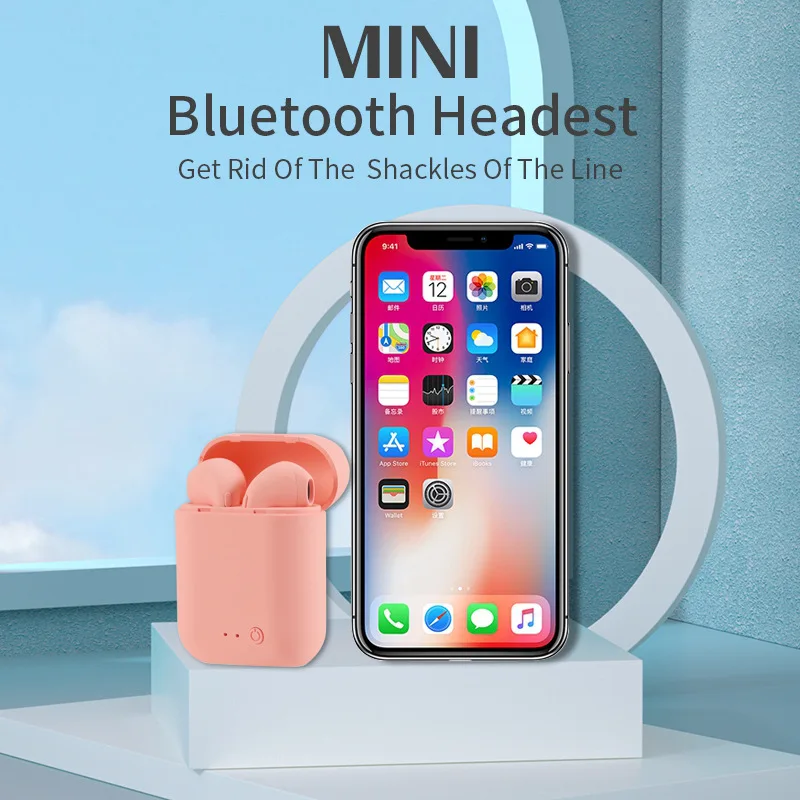 Disney-Écouteurs sans fil TWS i7 Mini 2, Bluetooth 5.0, Écouteurs 256 Macaron, Mains libres avec Micro, Boîte de chargement, Casque