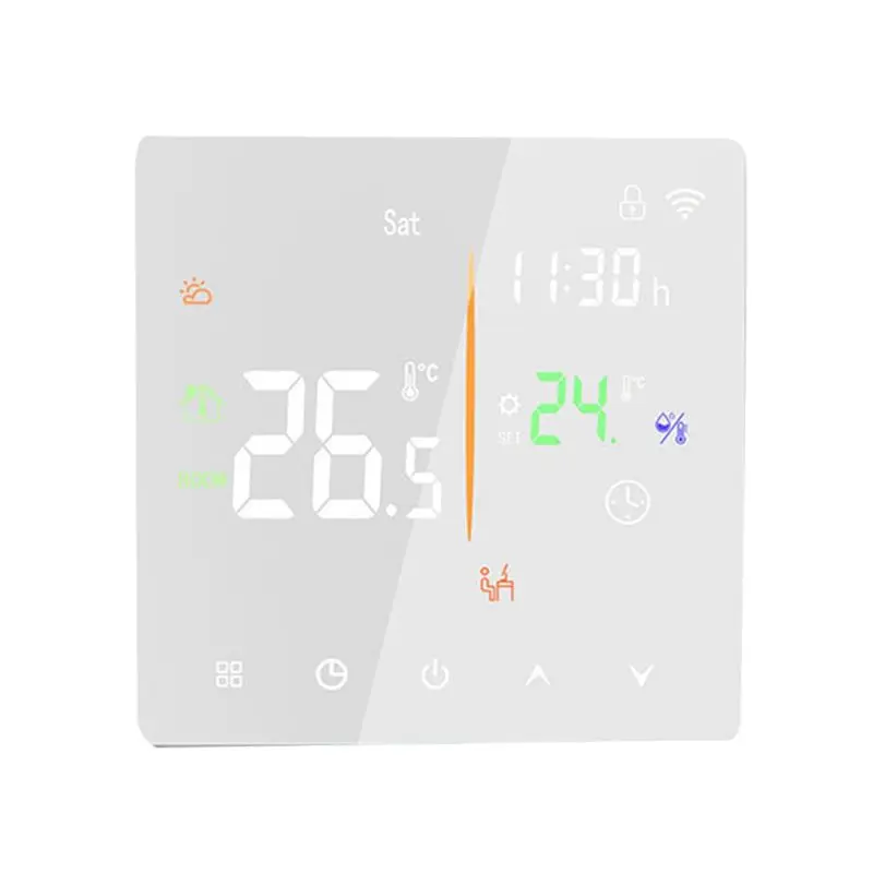 

Уг. Встроенный термостат без WIFI 16A Электрический обогреватель Интеллектуальное управление сенсорным экраном Программируемый термостат для дома B