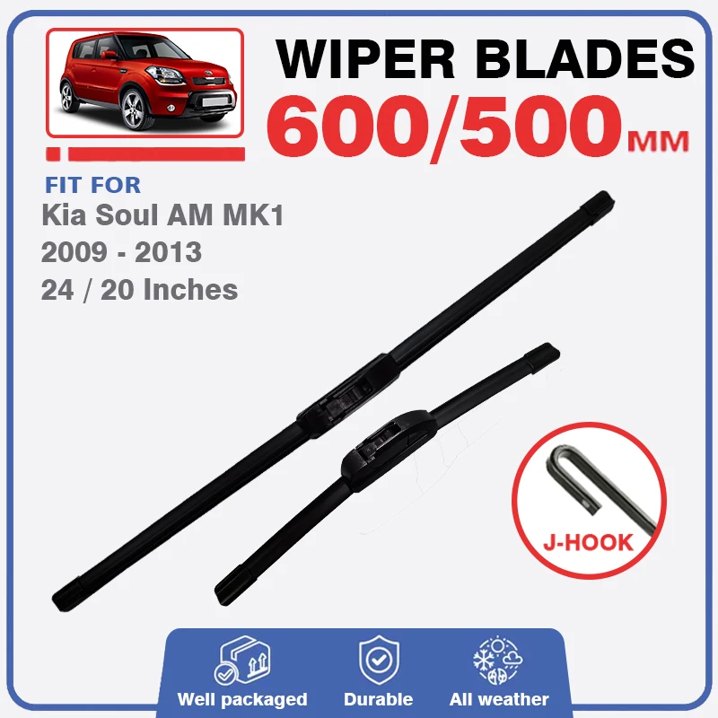 Front Wiper Blades For Kia Soul MK1 AM 2009 2010 2011 2012 2013 Windscreen Wind Shield Window Brushes Rubber Back Accessories