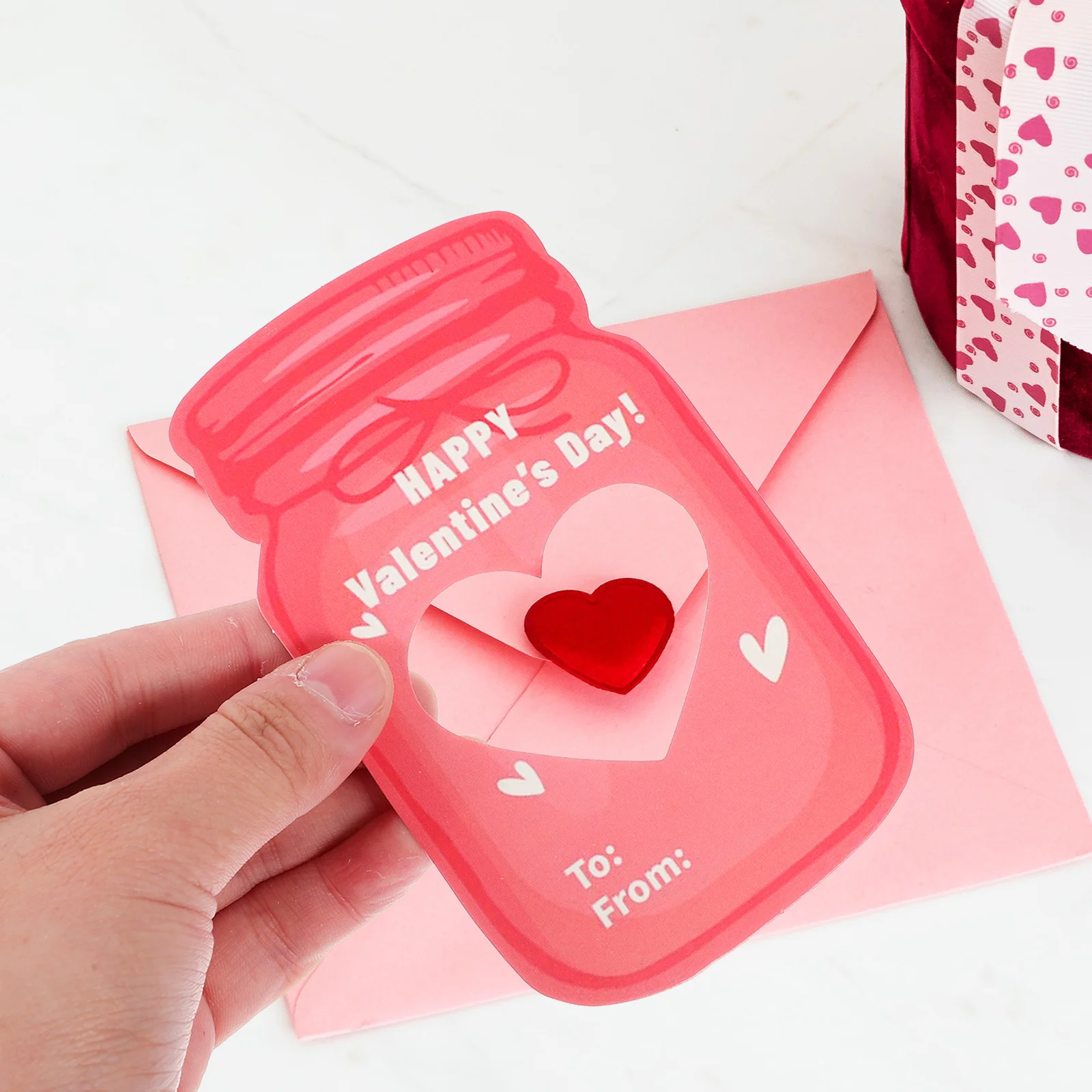 1Set Valentine's Day Drifting Bottle Card Paper Printing Technology Blank Greeting Card Gift Cards