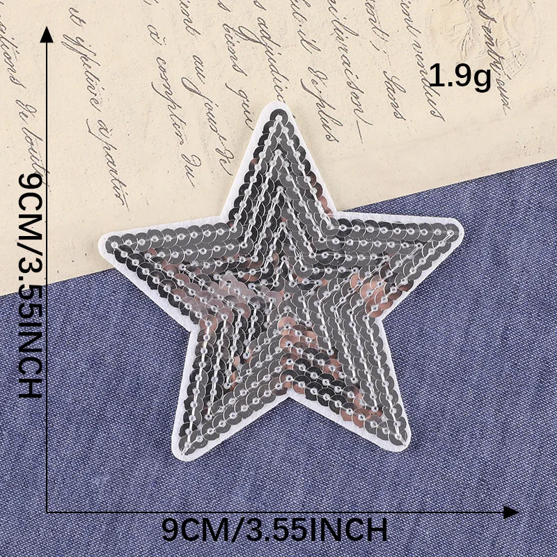 5pcs Sequins Star Patches Embroidery Diy Iron On Clothes Bag Jeans Apparel Decoration Appliques Sewing Clothing Repair Holes