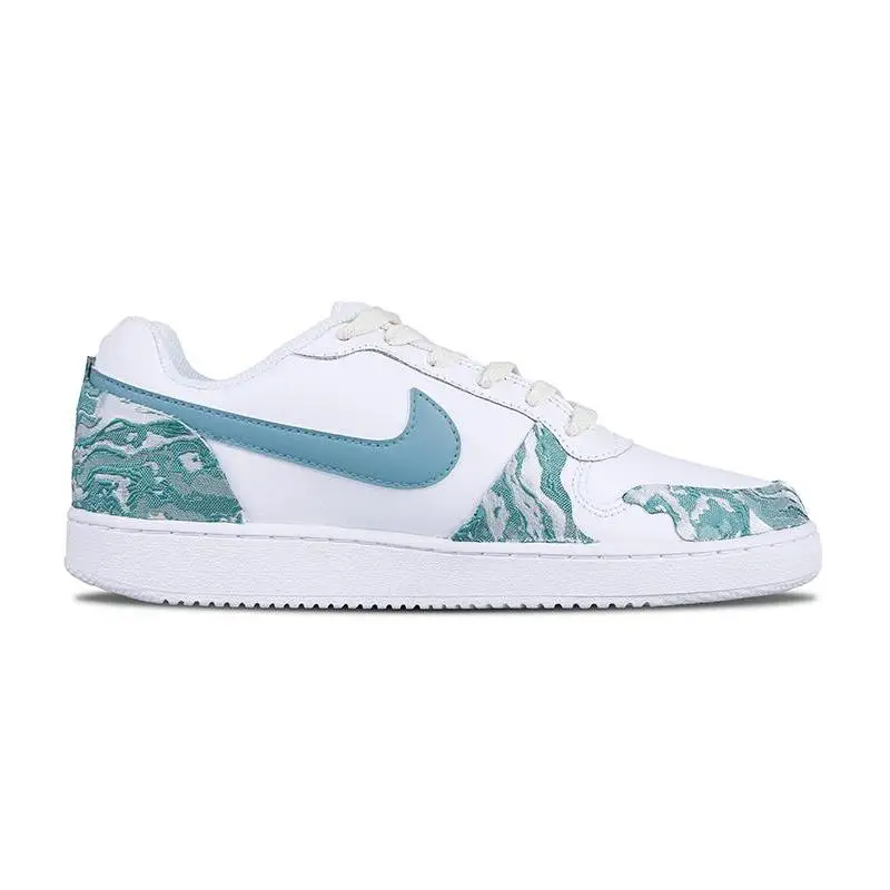 【Customize】Nike EBERNON Skateboarding Shoes Women's Low-top Blue/Green/White Sneakers shoes AQ1779-100