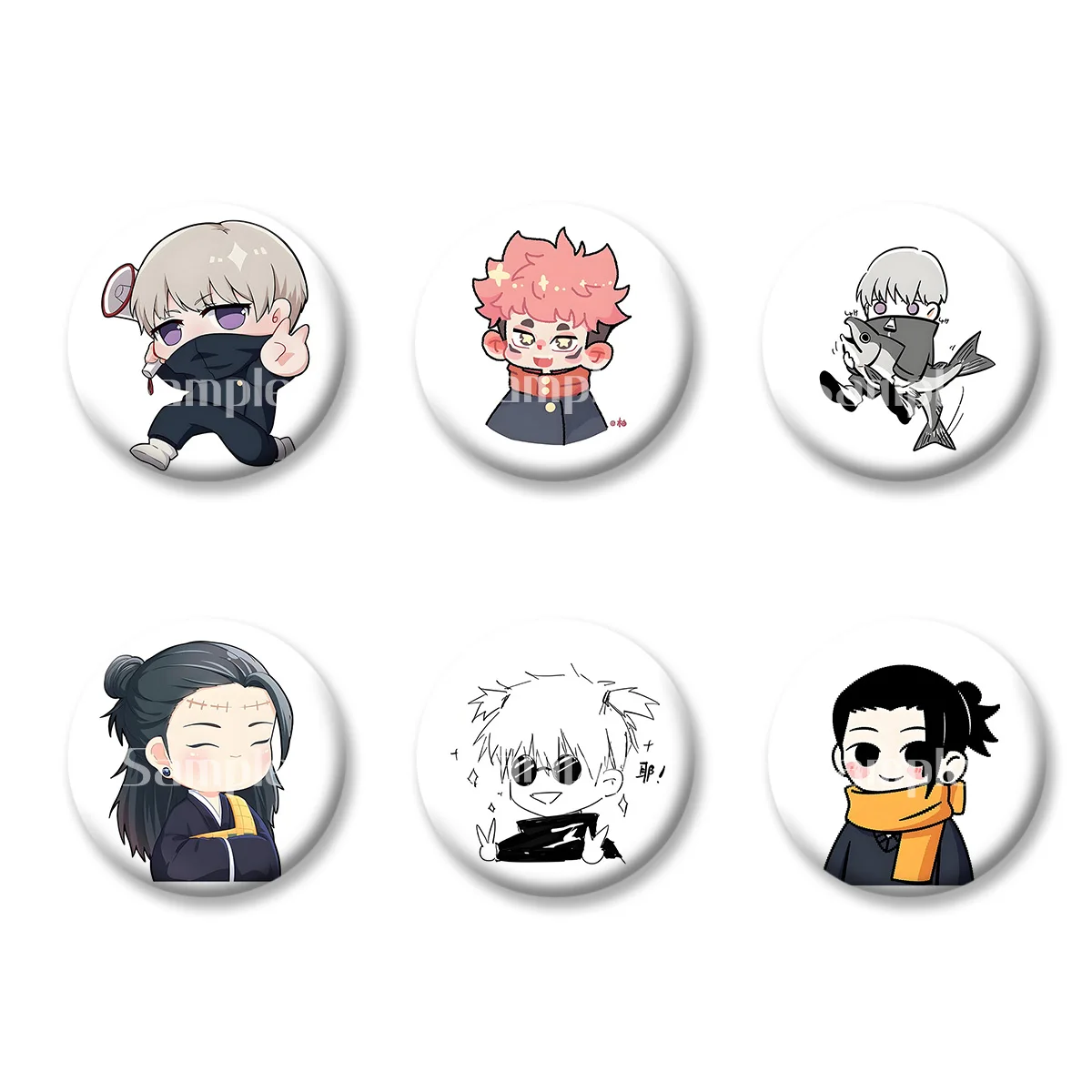 

Jujutsu Kaisen Itadori Yuji Gojo Satoru Flash Badge Keychains Makeup Mirror Fridge Magnet ACG Goods Anime Cartoon Peripherals