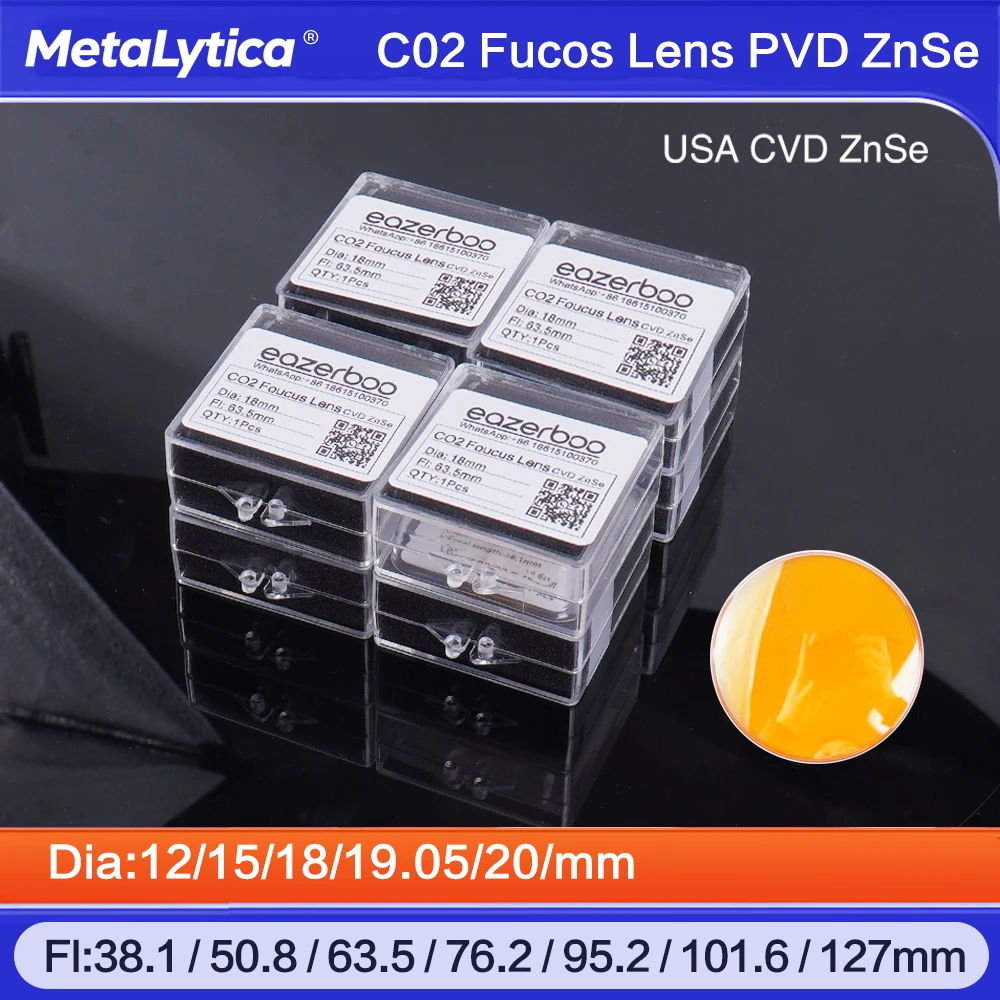 

PVD ZnSe Co2 Laser Focus Lens Dia.12/15/18/19.05/20mm FL38.1/50.8/63.5/95.2/101.6/127mm For CO2 Laser Engraving Cutting Machine