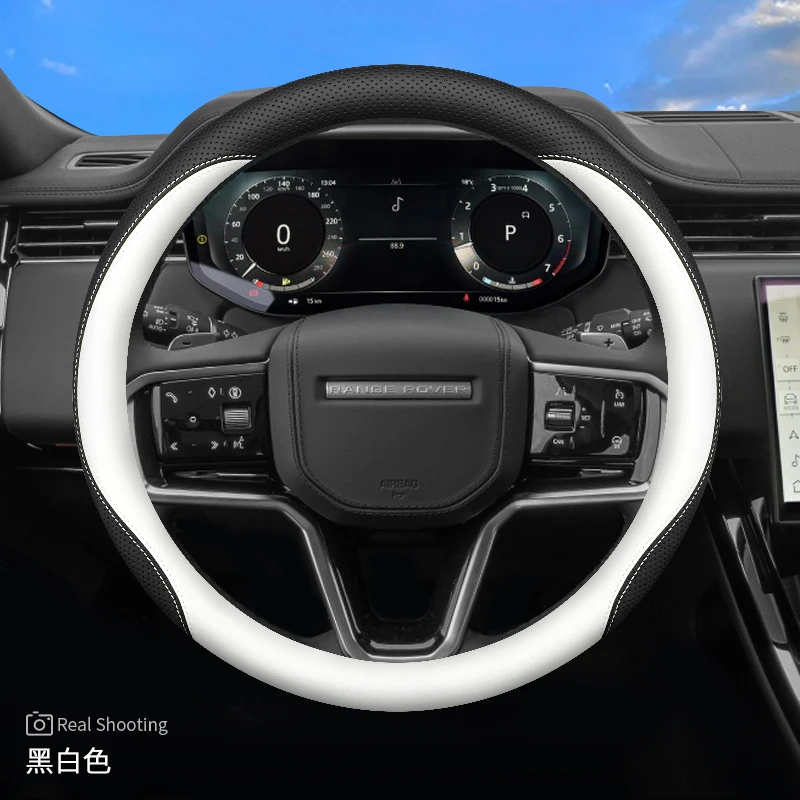 Leather Car Steering Wheel Cover for Land Rover Defender 110 90 Velar Evoque Discovery 2 3 4 5 Freelander 1 2 2015 - 2024 2025