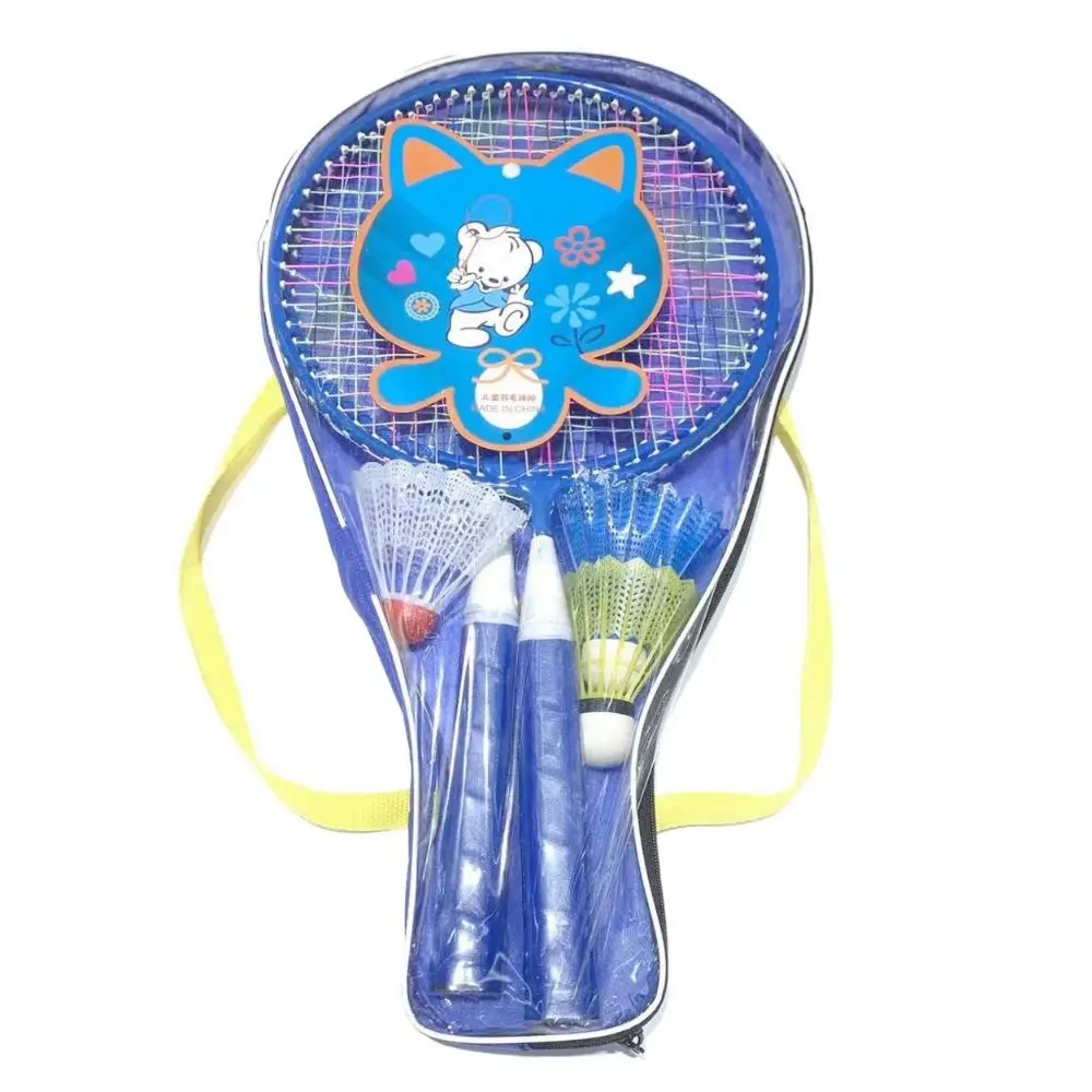 Pink Blue Badminton Rackets Pen-hold Handle with 3 Balls Children's Training Racquets Lightweight Exercise Equipment