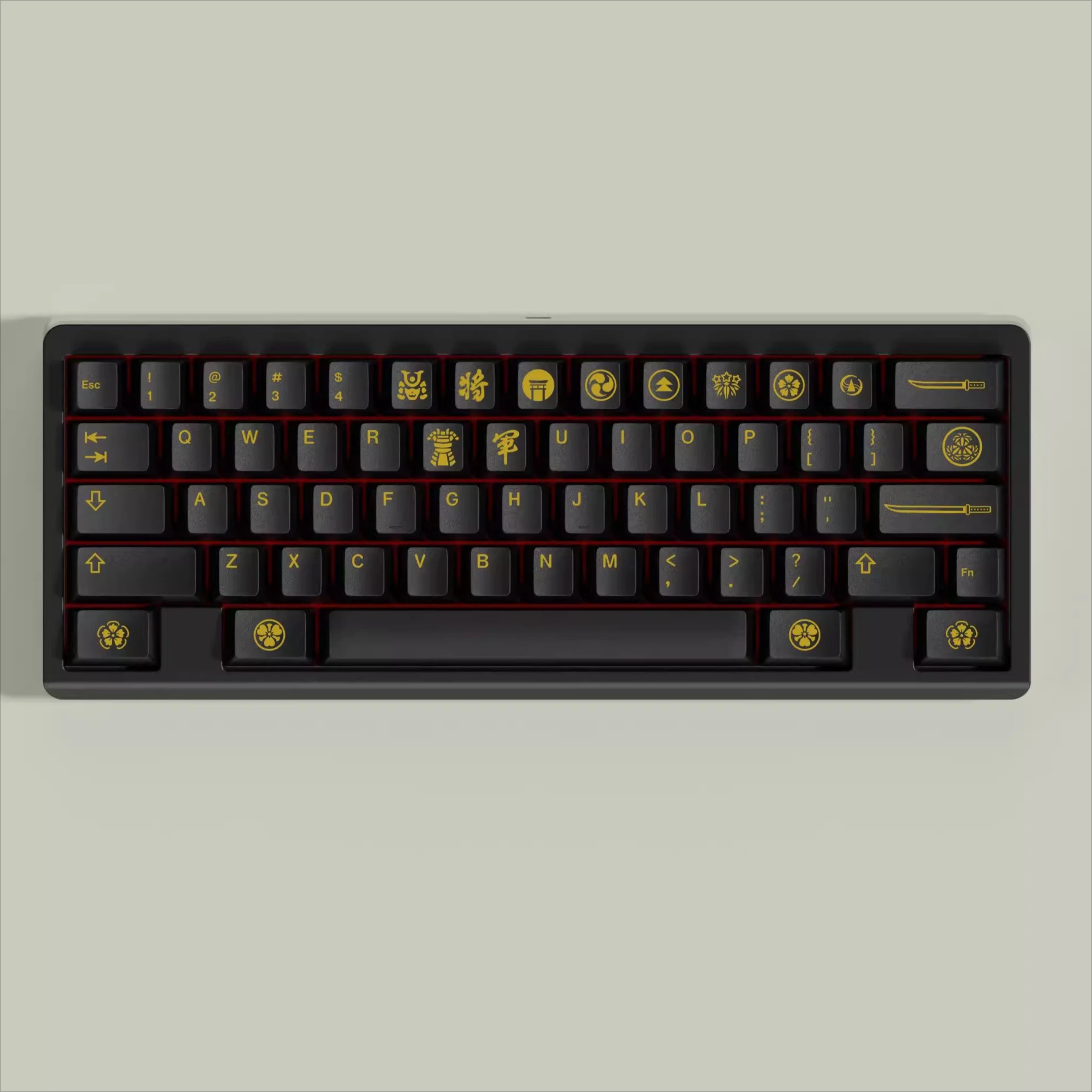 

Тематические колпачки для клавиш GMK BALCK GOLD, пятисторонние, индивидуальный полный набор колпачков для механической клавиатуры, включая 7U, совместимые ALICE