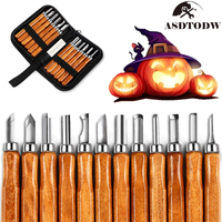 12pcs/set Wood Handle Wood Carving Chisel Scalpel Tools Set Cutter Wood Carving Knife Set Hand Tool Kit
