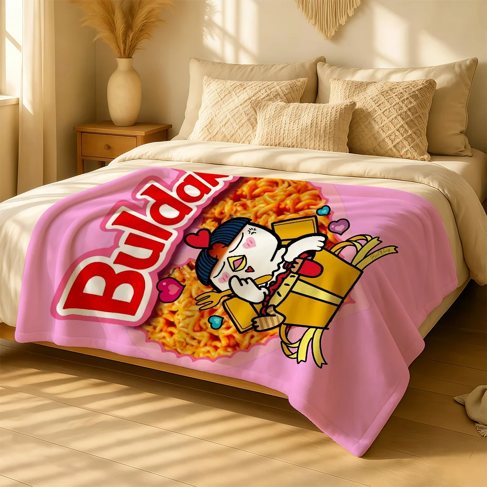 Fashion B-BUDAK Ramen Blanket For Soft Warm Knee For Bedroom Living Room Bed Sofa Camping Picnic Office Gift Throw