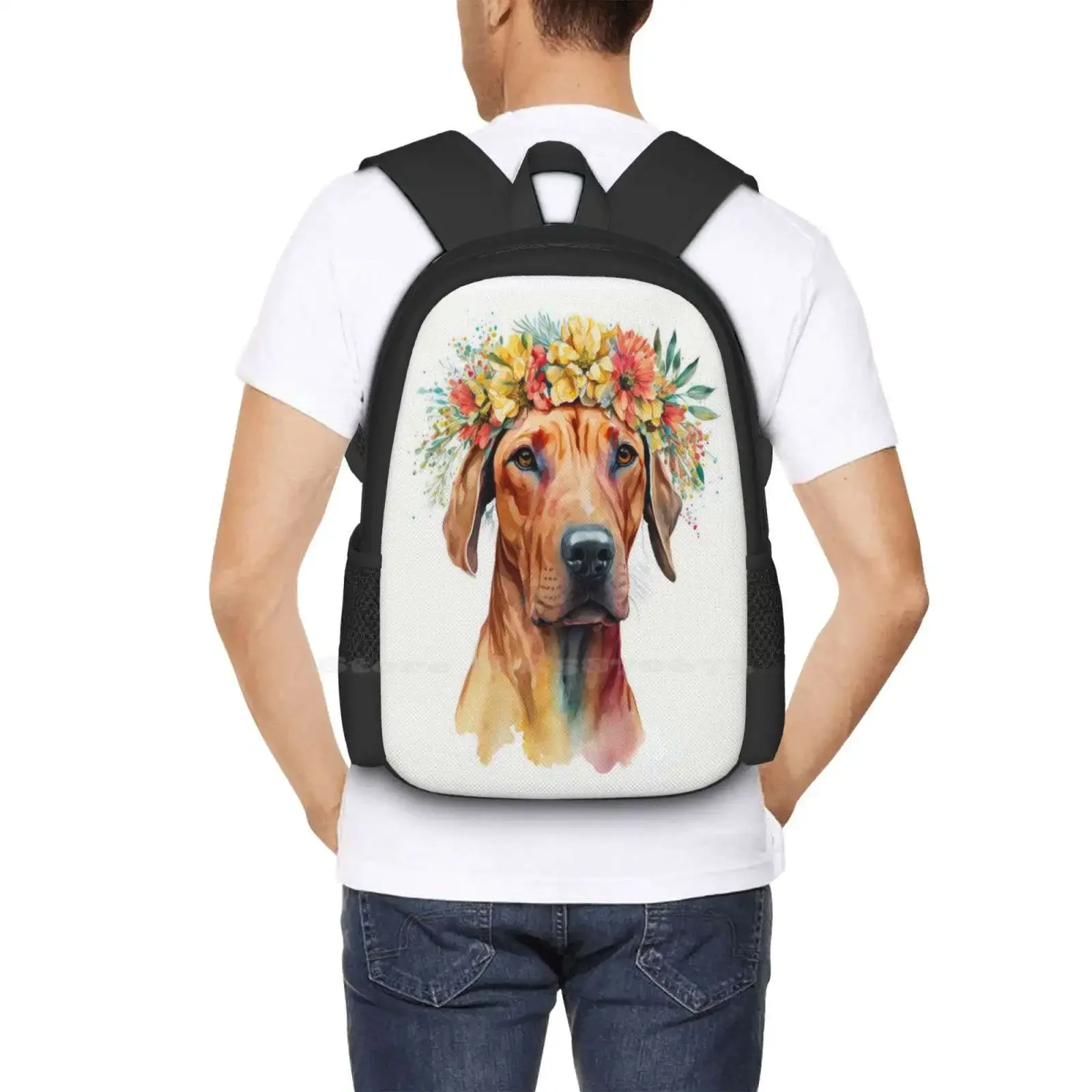 الأصلي الأزهار تاج المائية الروديسي Ridgeback رائجة البيع المدرسية على ظهره حقائب الموضة الروديسية Ridgeback أمي روديسيا #6