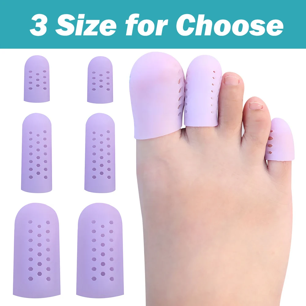 Pexmen 2Pcs Upgrade Gel Toe Protector Silicone Toe Caps Sleeves Prevent Pain for Corns Blisters and Missing or Ingrown Toenails