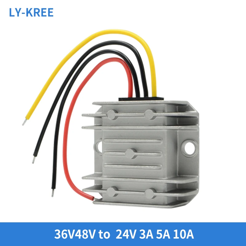 LY-KREE 36V 48V to 24V 3A 5A 10A DC power converter 36V to 24V car step-down module transformer waterproof