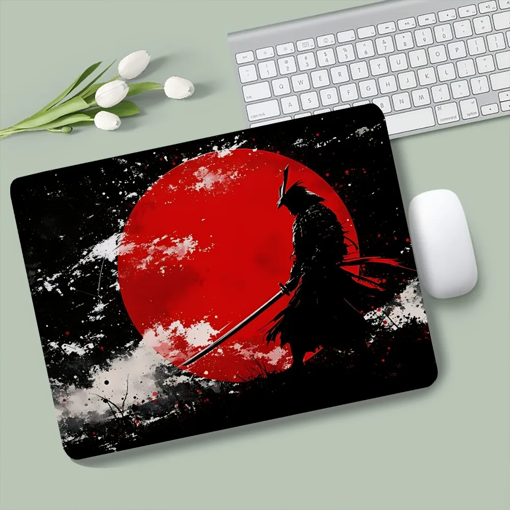 CIFBUY Samurai Sword Mouse Pad Waterproof Non-Slip Gaming Keyboard Mat Office Desk Pad Durable Computer Mousepad Retro Decor