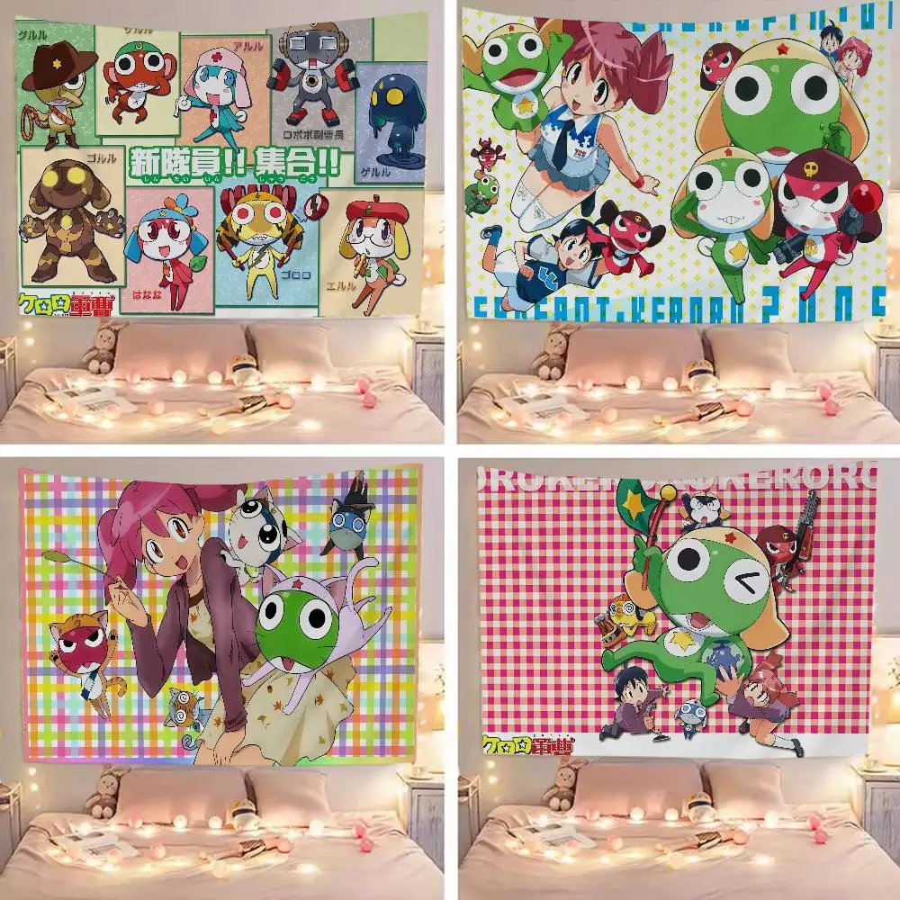 

Keroro Frog Cool Gunsou Sergeant Hippie Wall Hanging Tapestries Bohemian Wall Tapestries Mandala INS Home Decor