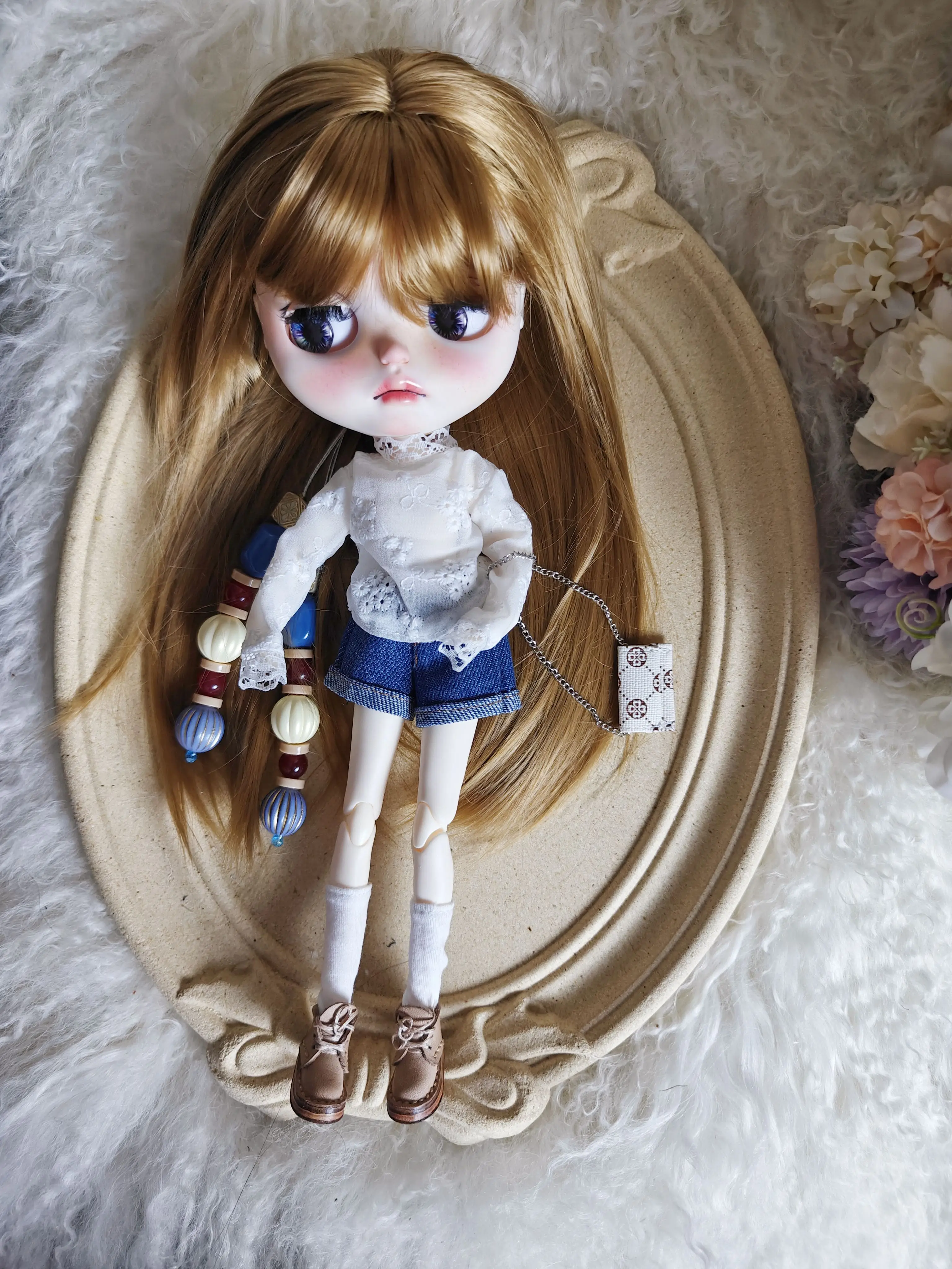 blythe dolls clothes Casual suit jeans set ob22 ob24  azone track suit handmade  doll clothes doll accessories