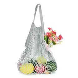 Mesh Net Shopping Bag Fruit Goods Storage Cotton Tote Handbag Reusable Grocery Bags For Vegetable Mesh String Organizer Handbag