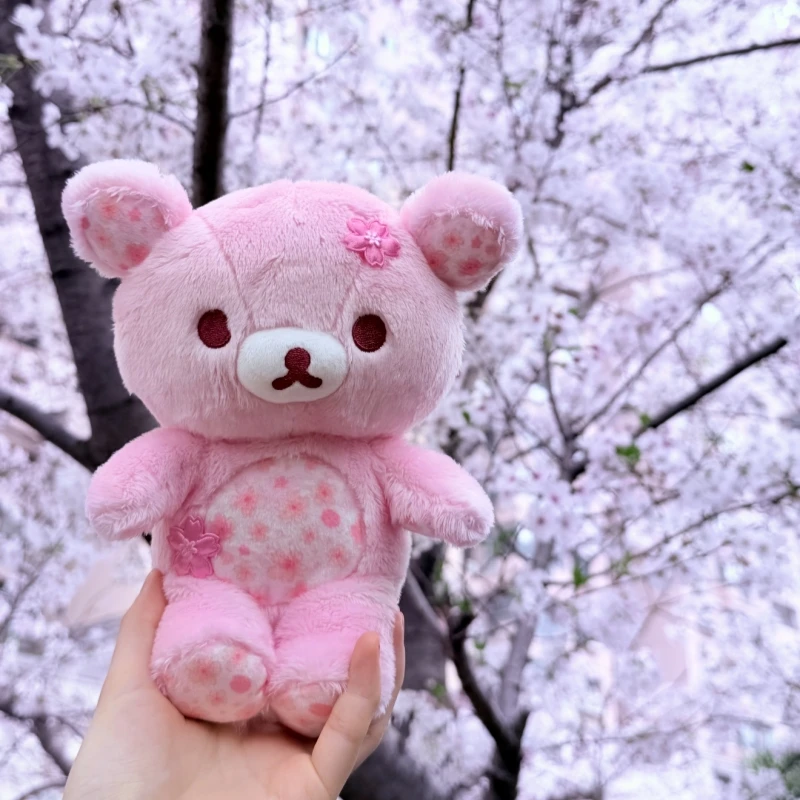 30/40/50cm Sakura Rilakkuma Plush Toy Soft Kawaii Cartoon Cherry Blossom Bear Doll Cute Stuffed Animal Basic Style Kids Gift