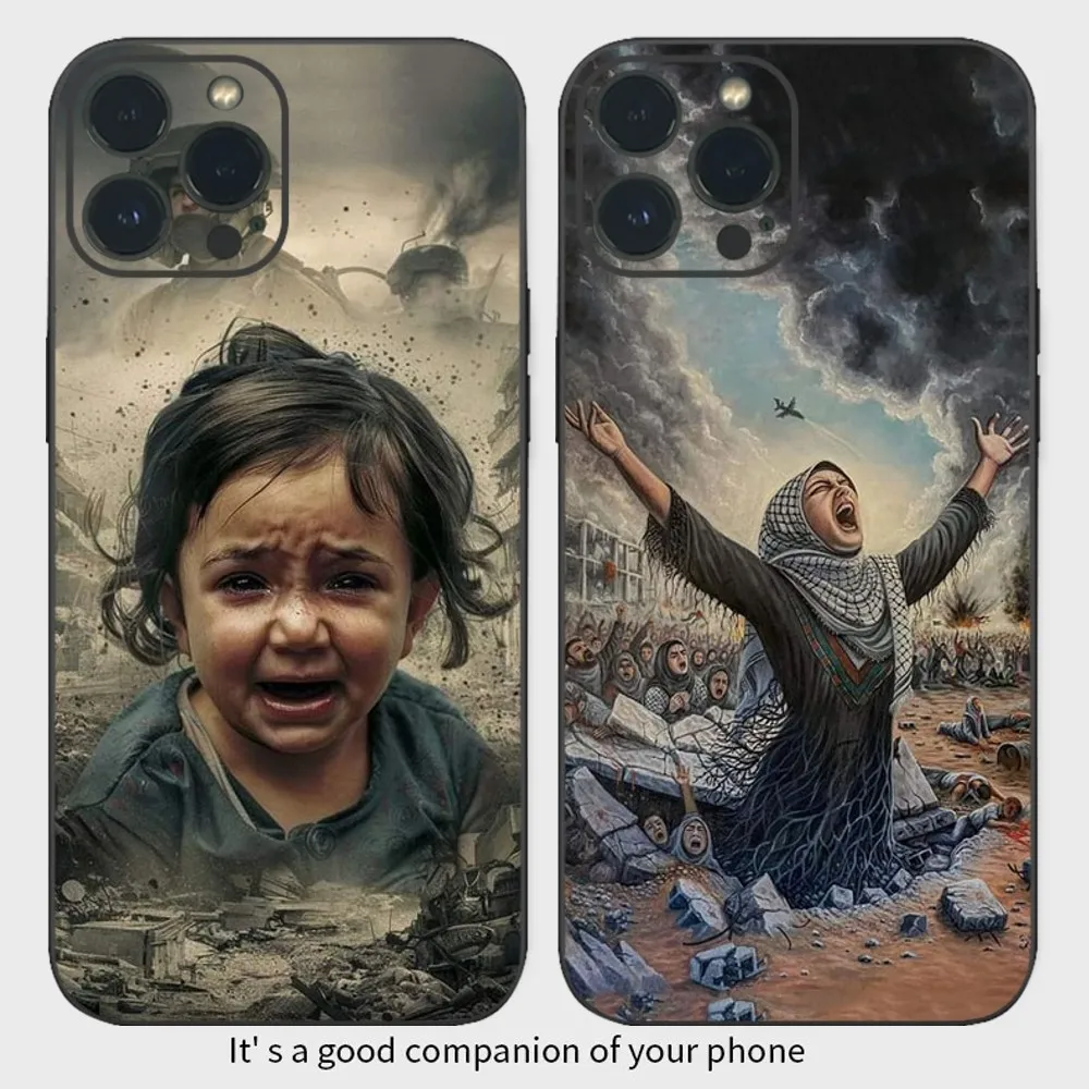 Child's Gaze Of Destruction Gaza Phone Case For IPhone16 15 14 13 12 Mini 11 Pro XS Max X XR SE5 6 7 8 Plus Soft Silicone Cover