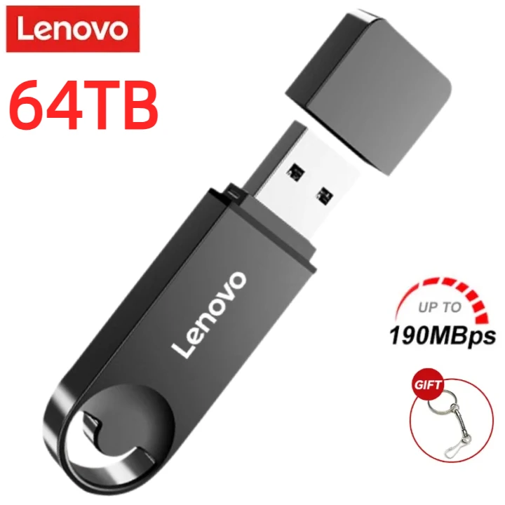 Lenovo 64TB USB 3.0 Flash Drive 8TB Type-C U Disk 4TB High-Speed Pen Drive U Flash Drive Portable SSD 1TB 2TB For Laptop Compute