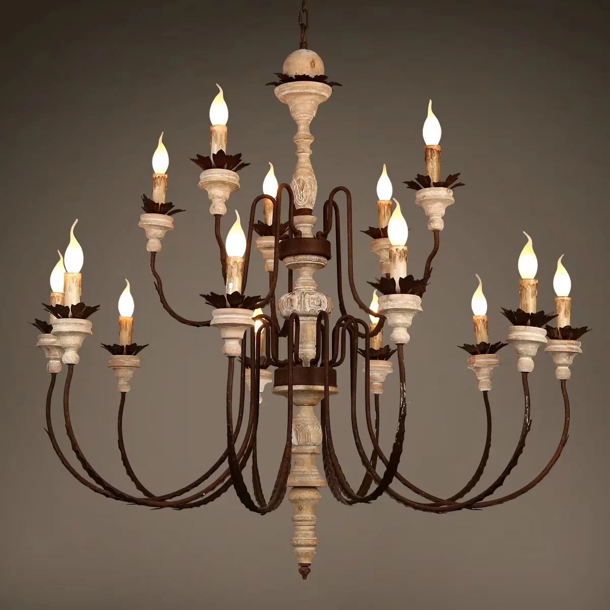 

Wooden Vintage Chandelier American Style Exit Duplex Building Retro Pendant Lamp Villa Living Room Hotel Clothing Hanging Light