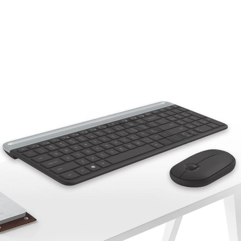 

MK470 Wireless Mute Keyboard and Mouse Kit, Thin Pebble Mouse and Keyboard 96-Key Kit