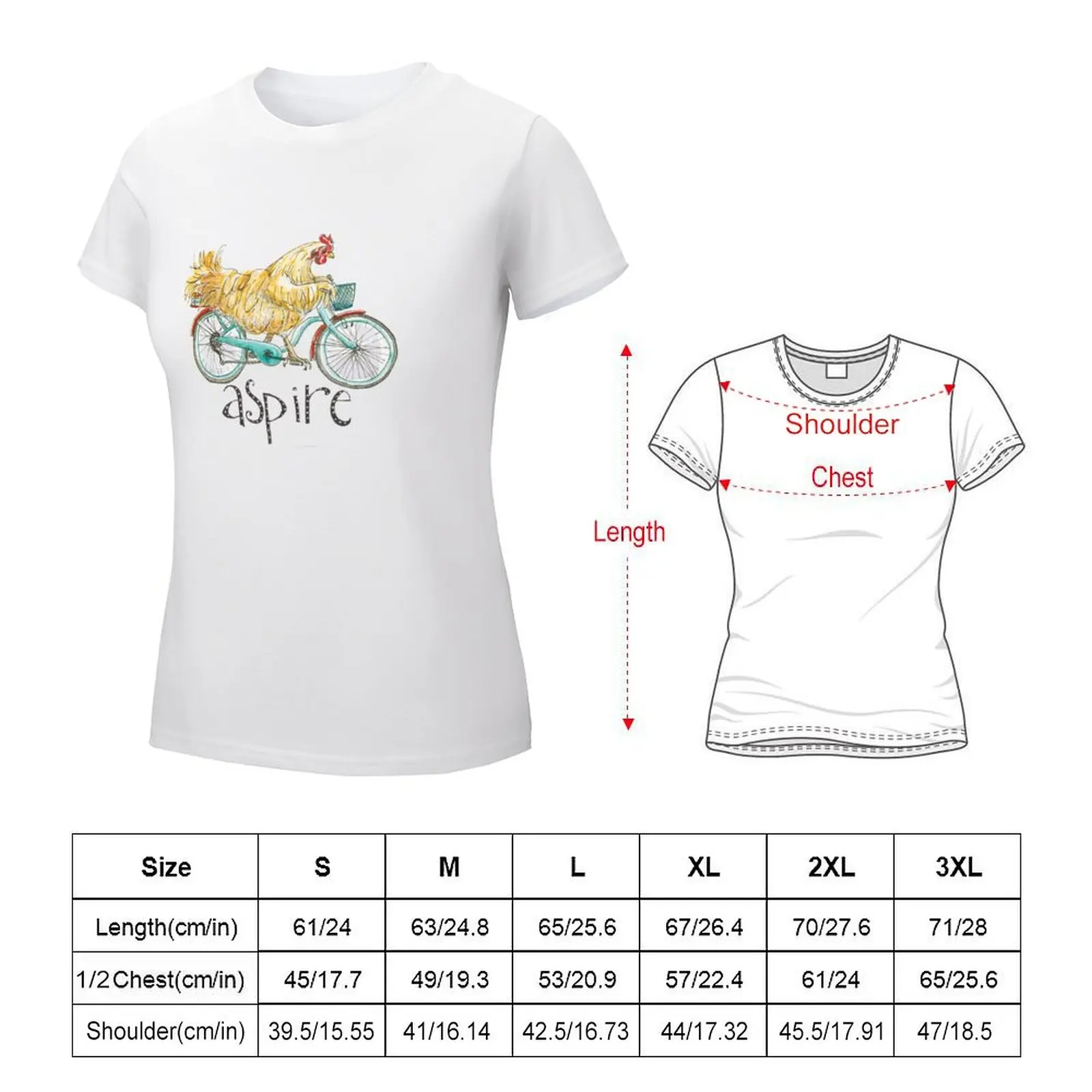 Aspirational Chicken Riding Bike T-shirt hippie clothes summer tops summer top Women clothing