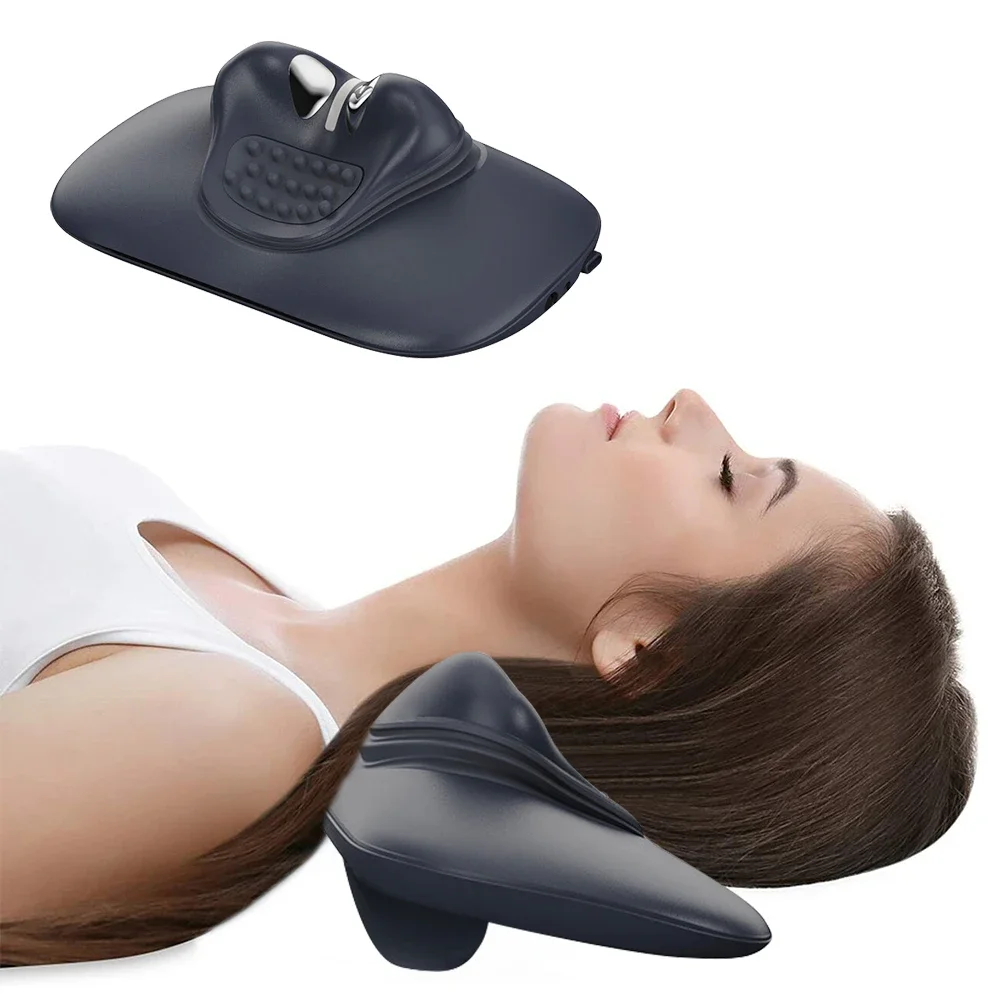 

Neck Stretcher Pillow Neck Massager Pillow Portable Chiropractic Pillow Cervical Spine Alignment Neck Stretcher for Pain Relief