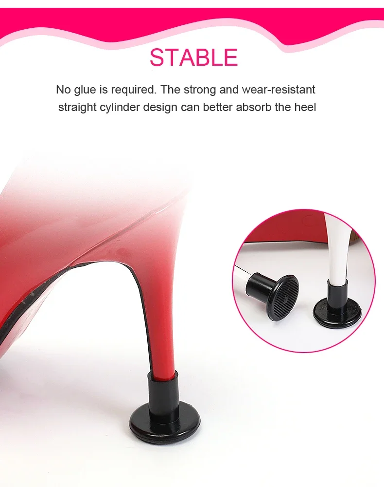 Runde Schutzkappen für hohe Absätze, Ersatzspitzen für Stiletto-Absätze, rutschfeste und geräuschreduzierende Absatzschoner für Damen-High-Heels – Detail 4