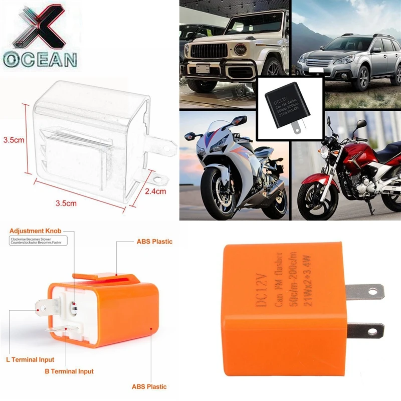 Universal 12V 2pin Motorrad LED Blinker einstellbare Blinker Relais Auto Blinker Licht Relais Motorrad Schalter am besten