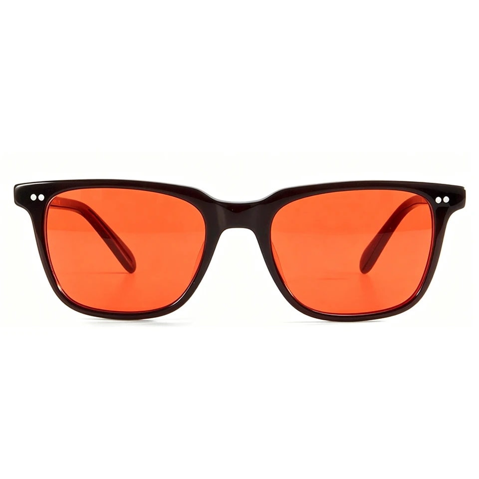 Acetate Square Glasses Men Women Sleep Glasses For Blue Light Blocking Red Lens For Computer Reduce Eyestrain Bluelight Glasses