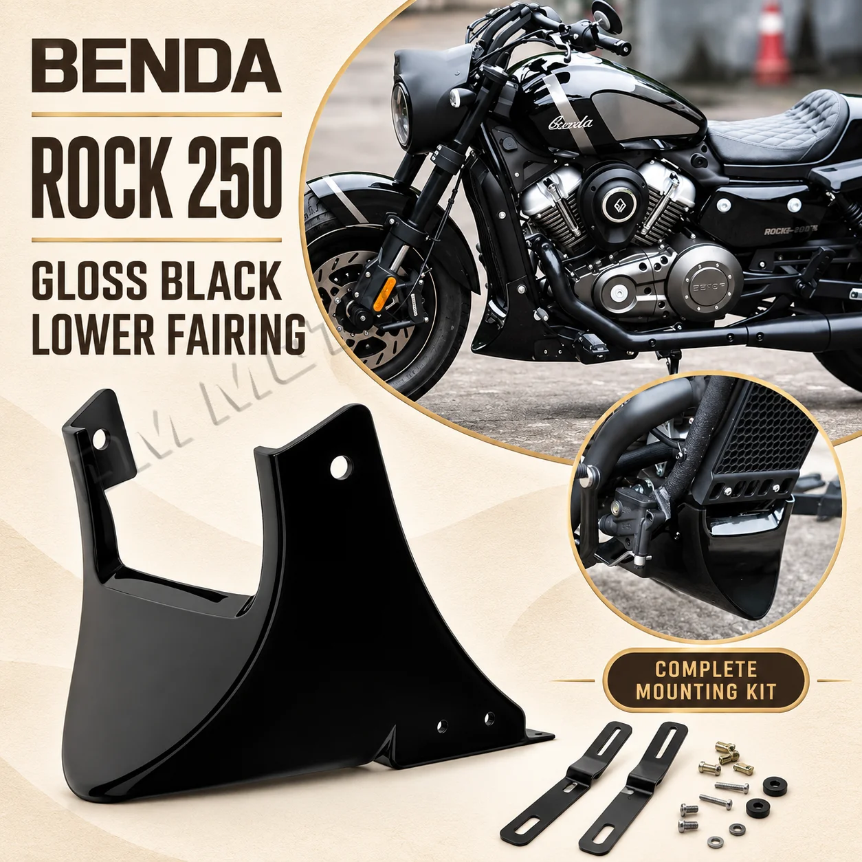 Motorcycle Lower Belly Pan Fairing Fit For BENDA ROCK 250/707 ChinchiIIa Napoleon bob Dark Flag 500