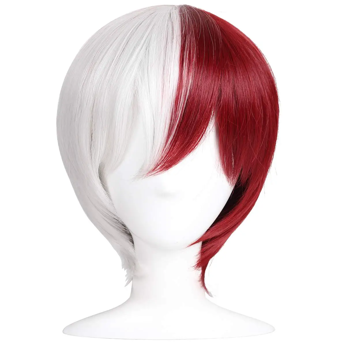Anime Todoroki Shoto Half Wit Half Rood Anime Pruiken voor Halloween Cosplay Womens Cosplay Pruik Synthetische Pruiken voor Kostuum Partij