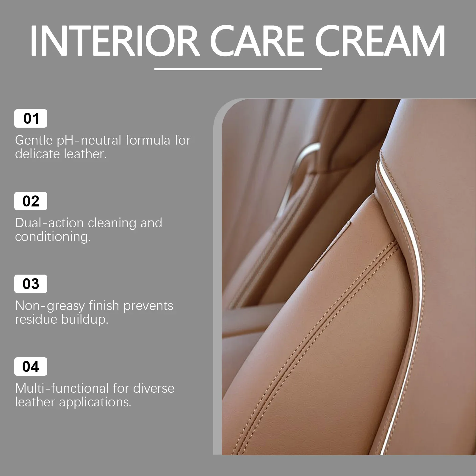 Car Leather Care Cream Cleans And Removes Dirt For Interior Leather Renovation Brightening Multi-purpose Maintenance Paste For Automotive Seat Surface Protection US Overseas Warehouse Shipping Free Return - view 4